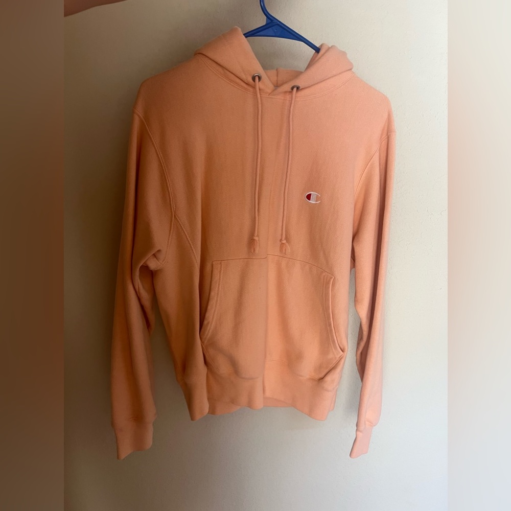 Peach colored Champion sweatshirt